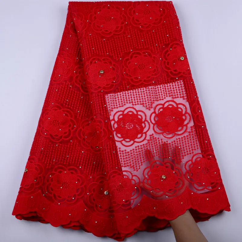 Кружевная ткань Высококачественная французская кружевная с цветами и бусинами в
