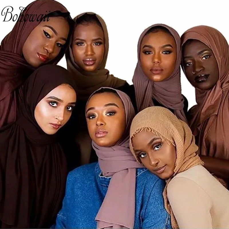 Женский мусульманский хиджаб BOHOWAII длинная шаль платок |