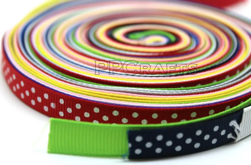 PPCrafts 20 видов конструкций 3/8 &quot(дюйм) 9 мм одноцветная и в горошек печатная Grosgrain