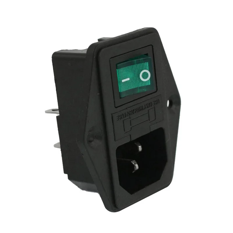 AC 10A 250V IEC320 C14 Входной модульный Штепсель Neno лампа ВКЛ/ВЫКЛ переключатель плавкого