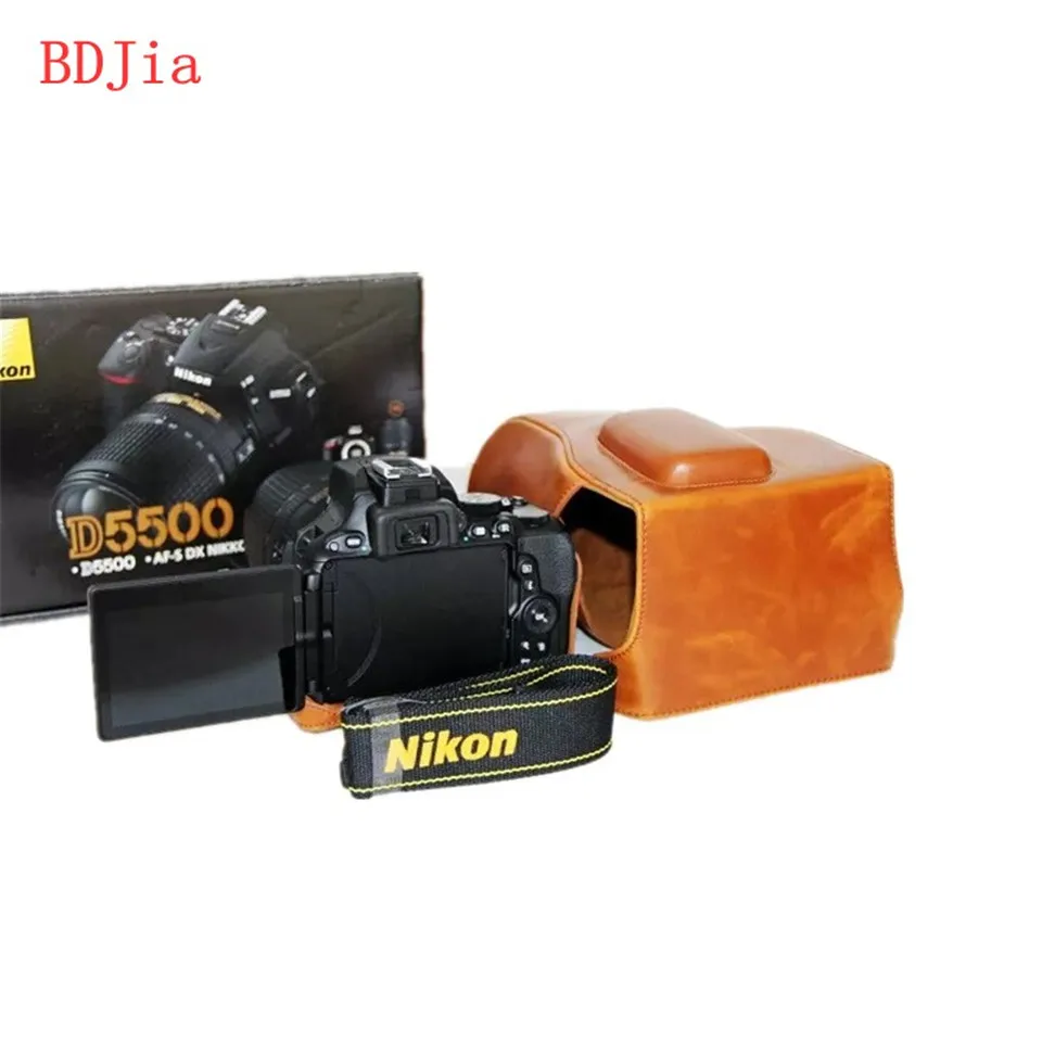 Новый чехол сумка из искусственной кожи с масляной кожей для камеры Nikon D5600 D5500 DRSL