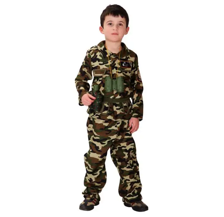 

Free shipping Fantasia Disfraces Children's Halloween Costumes Boys soldiers Costumes Kids soldiers Cosplay game uniforms