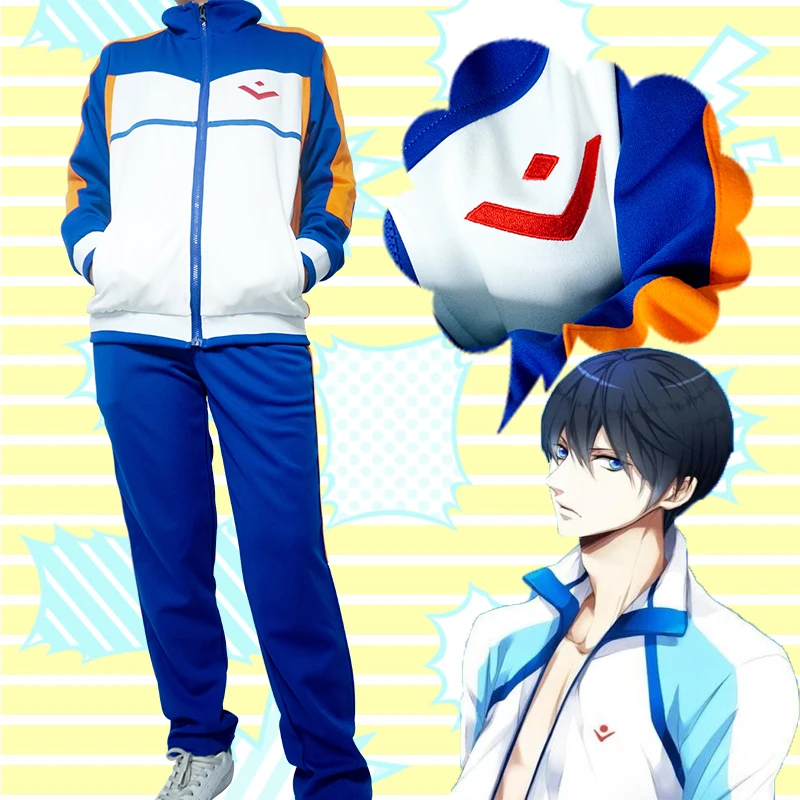 Аниме бесплатно! Iwatobi Плавание клуб Косплэй костюм Haruka Nanase Хадзуки Нагиса