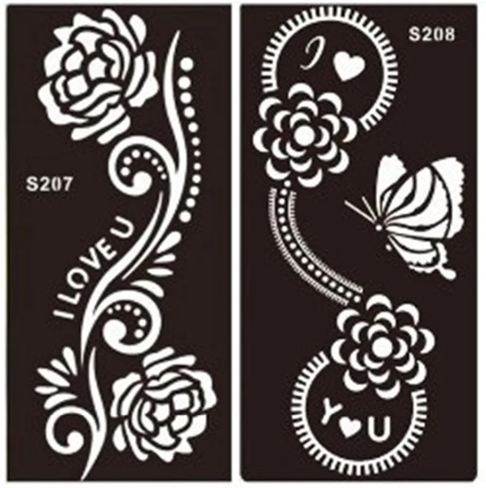 Блестящие трафареты для татуировок блестящая переводная хна Менди тату