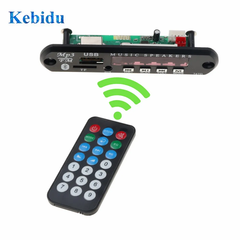 Автомобильный MP3 плеер KEBIDU 5 в 12 В с USB беспроводной Bluetooth TF FM радио модуль WMA