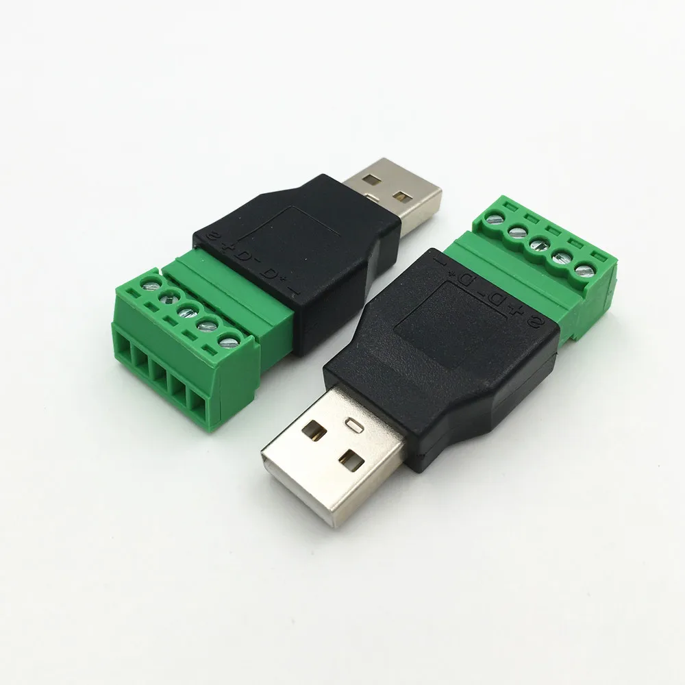 100 шт. USB 2 0 A штекер/гнездо на 5 Pin винтовой разъем с экраном USB2.0 Тип для