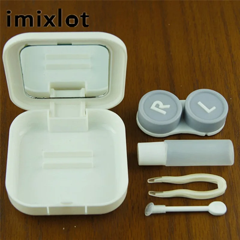 IMIXLOT Прочный портативный чехол для контактных линз для женщин и мужчин контейнер дорожный набор держатель зеркальная коробка 4 цвета на выбор