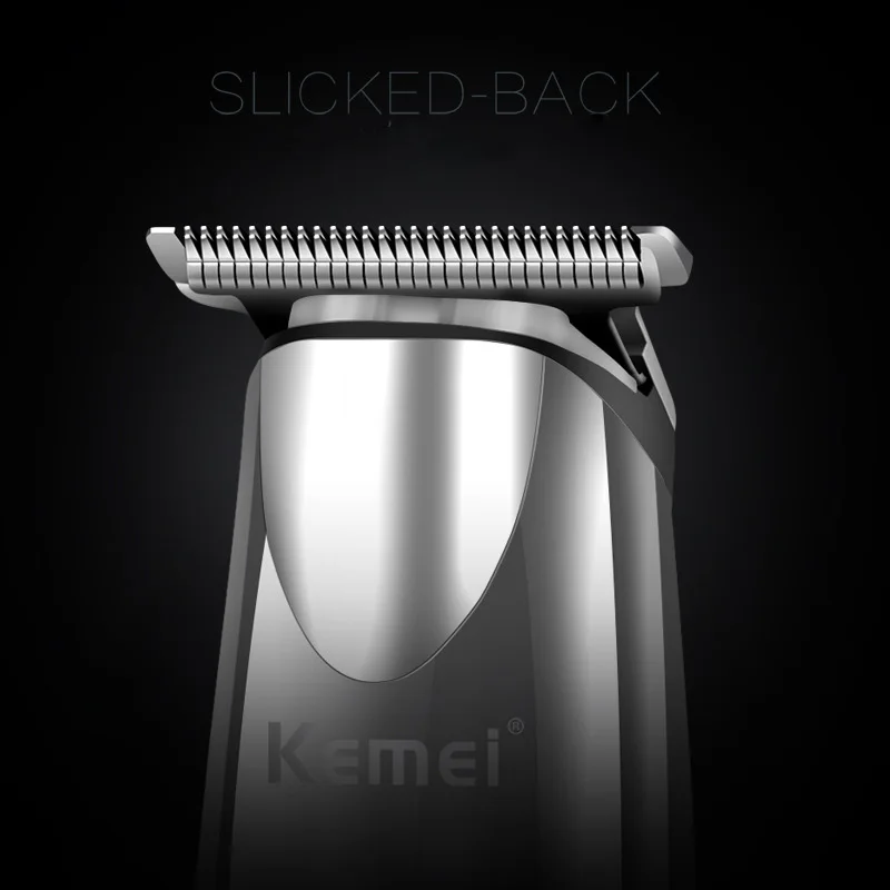 Kemei, профессиональная модель, триммер для волос, 0 мм, мощная электрическая Парикмахерская Машинка для стрижки волос, бритва, графические резные концевые расчески