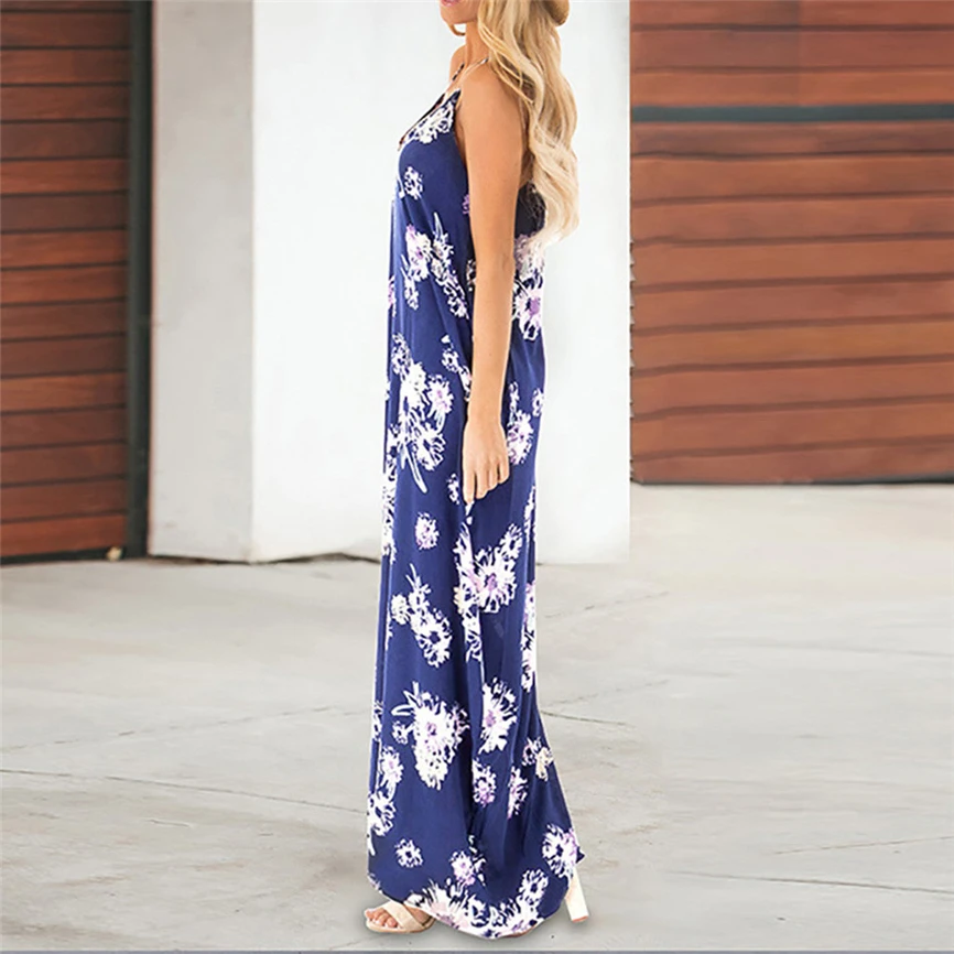 Женское платье с цветочным принтом облегающее Элегантное повседневное длинное