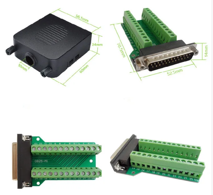 DB25 plug пайки Разъем 25 pin параллельный порт DR25 терминал доска