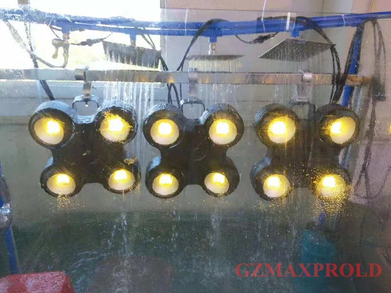 События Предупреждать белый светодиод козырек для света в зал 4X100 W COB открытый светодиодный светильник заливающего света pofessional театральной Блиндер Свет IP65