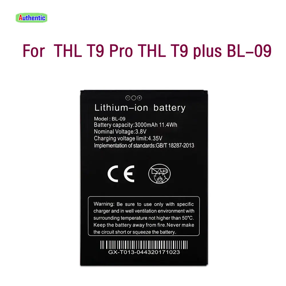 

Li-ion Authentic Replacement Battery BL-09 For THL T9 Battery for THL T9 Pro High Quality 3000mAh For THL T9 plus Smartphone