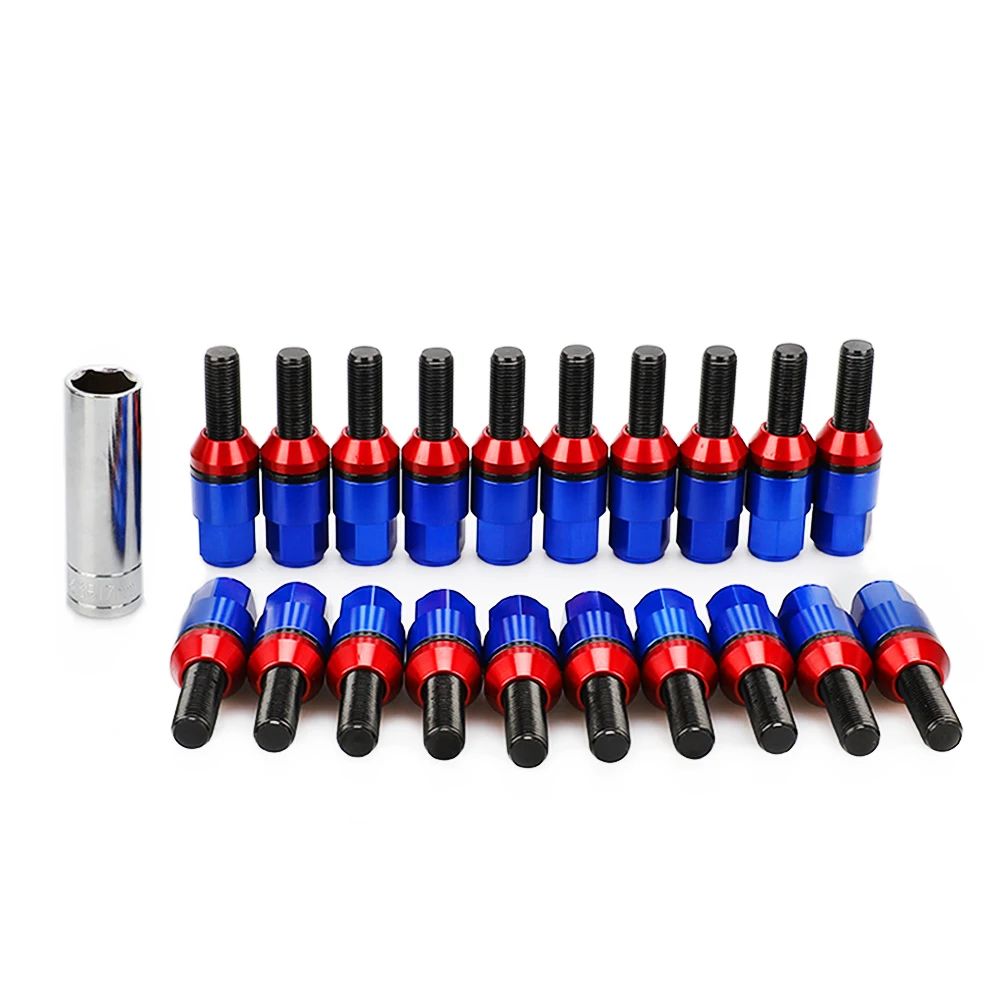 

20PCS Steel Taper cone seat Wheel Bolts Lug Nuts with caps for bolts &sleeve M12X1.25 M12X1.5 M14*1.25 M14*1.5 lug bolt For BMW