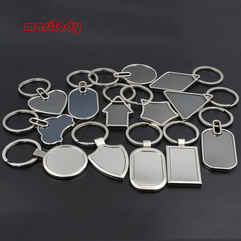 100 шт./лот металлический пустой брелок для ключей DIY с лазерным логотипом