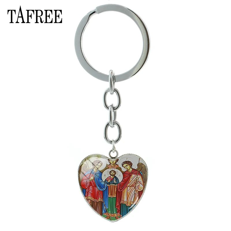 TAFREE новый брелок в форме сердца святого Михаила Модный Стильный Стеклянный
