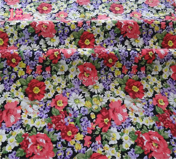 Винтаж Purpler версия с цветочным принтом хлопок поплина Лоскутное Ткань по метров