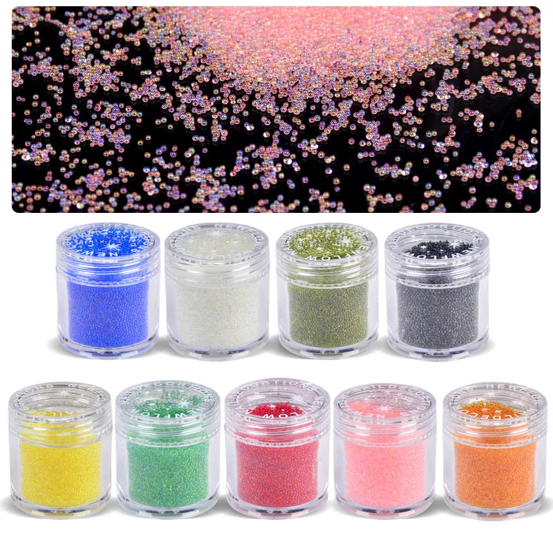 

10g/box Nail Caviar Micro Beads 3D Glitter Mini Beans Tiny Tips Decorations DIY Nail Art Rhinestones Manicure Accessories
