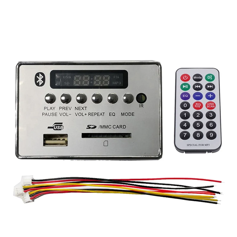 MP3 Bluetooth декодер модуль Плата с пультом дистанционного управления WMA WAV FM радио AUX 5