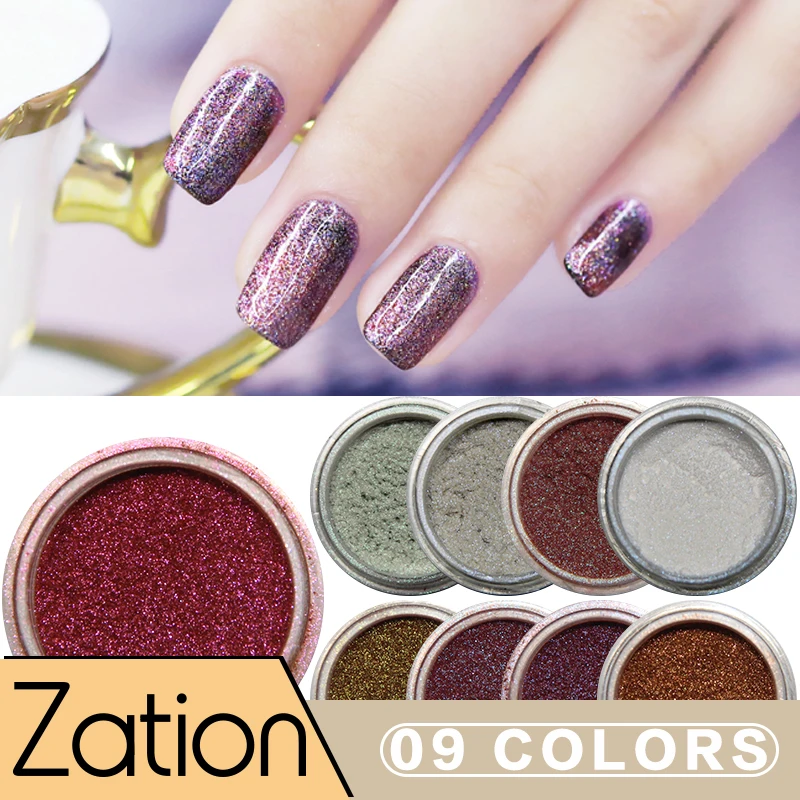 Zation пудра для ногтей Блестки геля зеркальный лак пигмент хромовое украшение