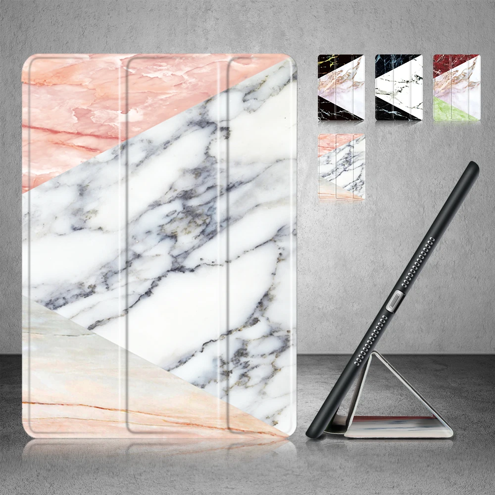 Auto Sleep Wake Up Чехол для iPad 9,7 Pro 10,5 Air 1 2 IPad Mini, для детей 1, 2, 3, 4, 5, 6 лет чехол s Мрамор флип-чехол бампер чехол Fundas - Цвет: Pink