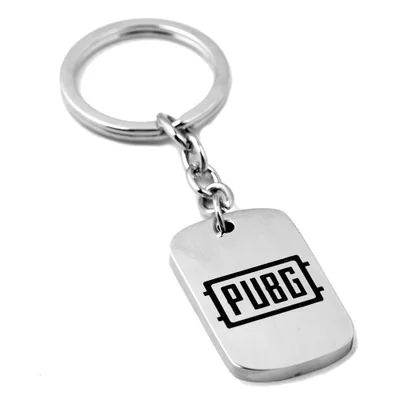 

game PUBG Playerunknown Battle Fields Cosplay Accessories Silver Plated Zinc Alloy Plating metal Key Chains square Key Chains