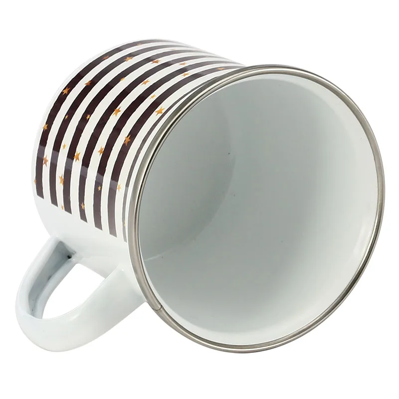 Simple Stainless Steel Hem with Black Star Striated Office and Household Tea Mug | Дом и сад