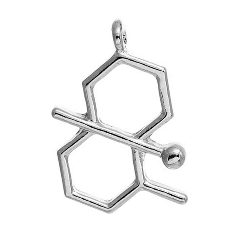 

DoreenBeads Zinc Based Alloy Molecule Chemistry Science Charms Geosmin Silver Color Charms 29mm(1 1/8") x 19mm( 6/8"), 5 PCs