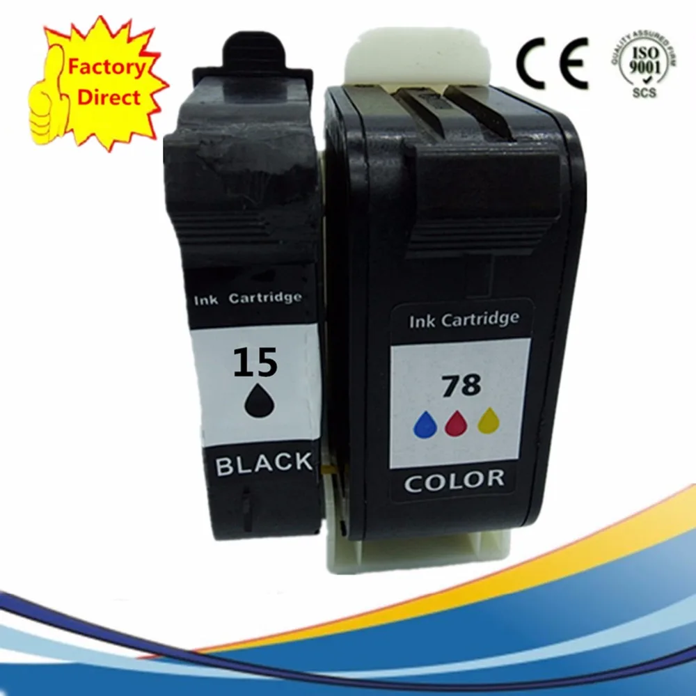 Картриджи чернильные восстановленные для струйного принтера HP15XL 78XL Photosmart PSC 720 750