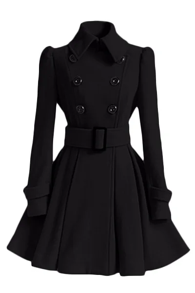 Шерстяные зимние пальто с поясом тонкое шерстяное и куртка элегантные женские |