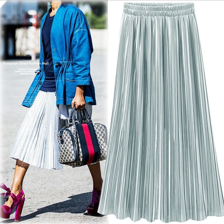 Женская бархатная плиссированная юбка винтажная длинная теплая с высокой талией