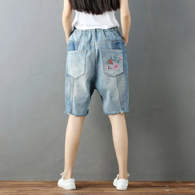 Женские летние винтажные отбеленный поцарапанный вышитый эластичный пояс