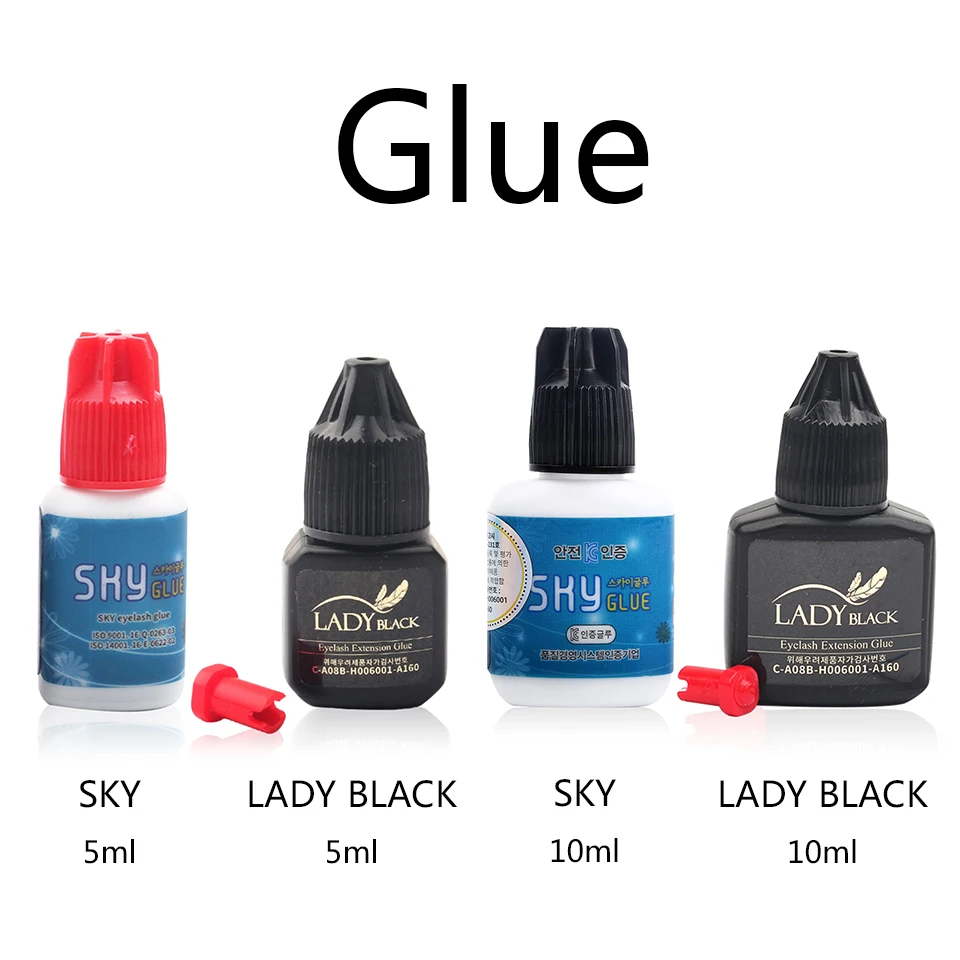 

Korea Glue for Eyelash Extension 8 Kinds Different Korea Glue Sky Glue and Lady Black Best Sensitive Professional Adhesive