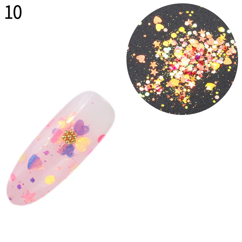 12 boxes/set AB Color Sequins Nail Art Glitter Mix Shapes Mermaid Acrylic Sparkle Tips Accessories Decoration Tool | Красота и