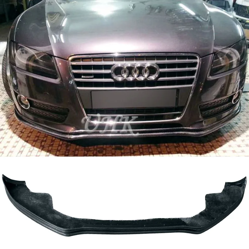 UHK для Audi A5 2009 2011 углеродное волокно передний бампер спойлер губ аксессуары