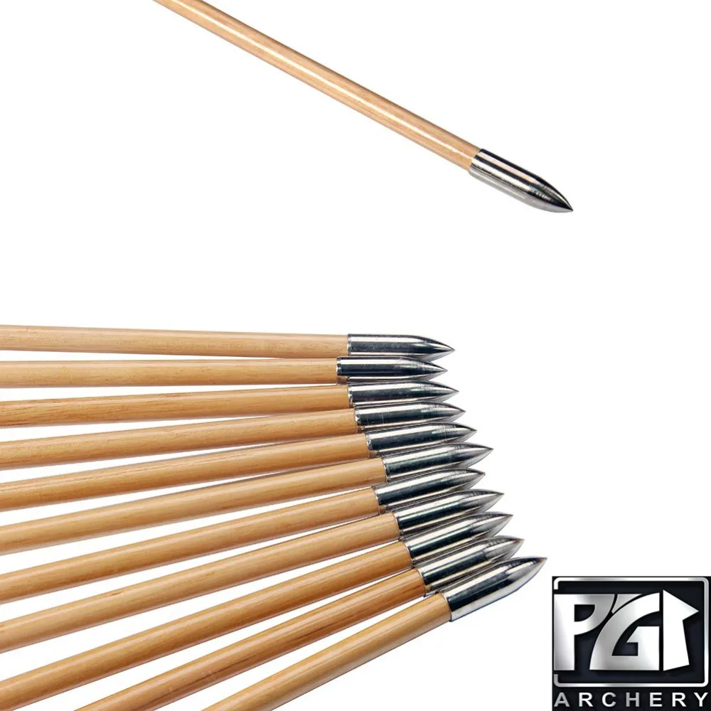 PG1ARCHERY Archery archase Arrows белый щит перо флетчевые деревянные стрелы с полевыми точками