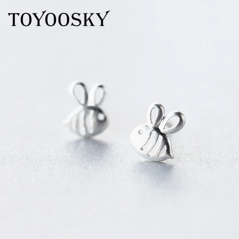 TOYOOSKY 1 пара реальная. Серьги гвоздики в виде пчелы серебро 925