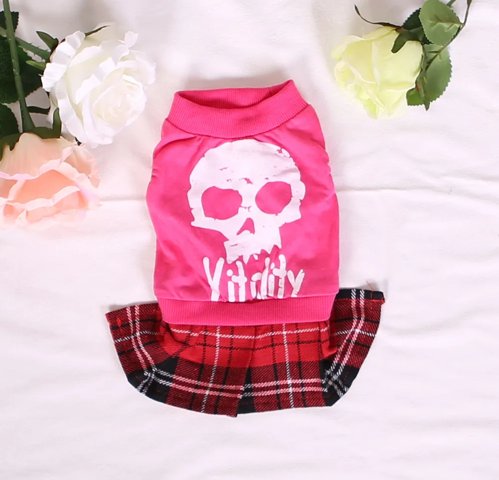 Прохладный череп плед собака щенок платье маленькая домашняя кошка юбки