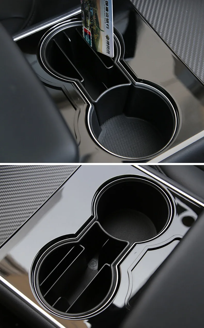 For Tesla Model 3 Cup Storage Slot Card Slot Mobile Phone Cigarette Storage Center Control Decorative Accessories