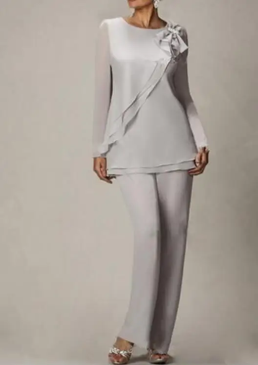 2016 шифон мать невесты брючный костюм для свадьбы жениха леди женщины формальные