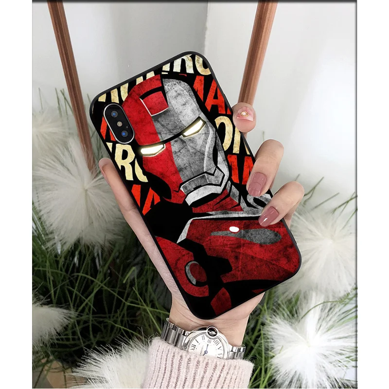 MaiYaCa Marvel Железный человек Силиконовый ТПУ мягкий черный чехол для телефона Apple