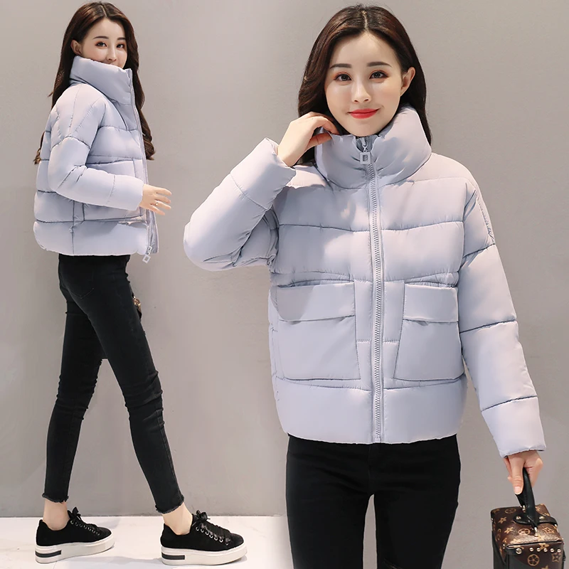 2018 куртка женская зимняя модная теплая плотная Короткая Стильная парка с