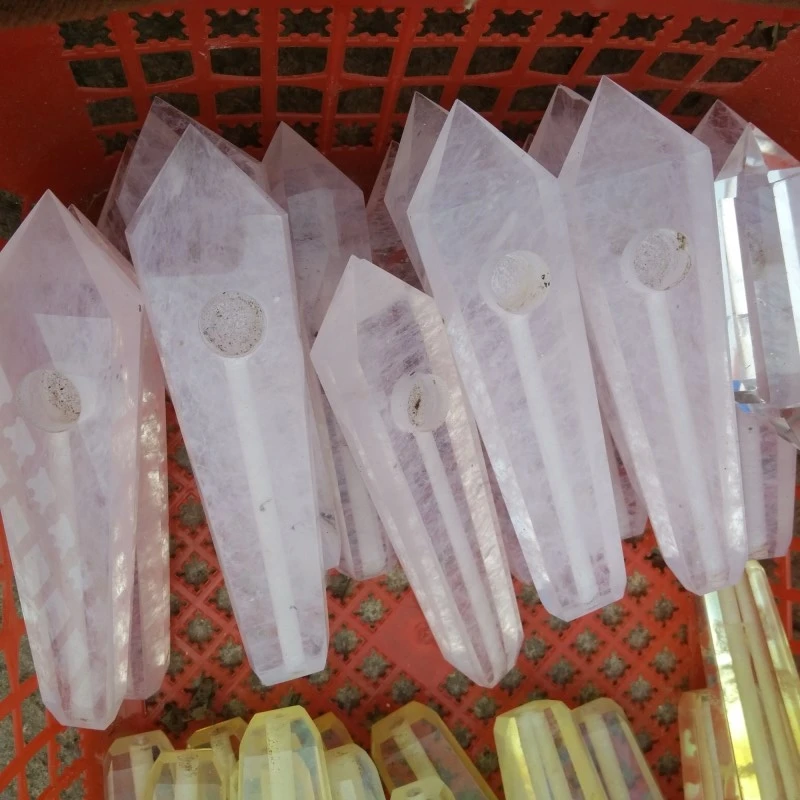 

1pcs wholesale Natural pink smelting Quartz Crystal Smoking Pipe+strainer quartz stone healing wand Free Shipping