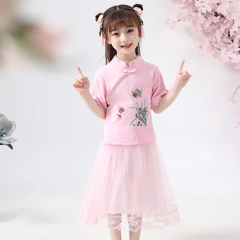 

Новый костюм Hanfu Китайская традиционная одежда для девочек древняя Розовая/зеленая одежда Hanfu в китайском стиле Одежда для народных танцев ...