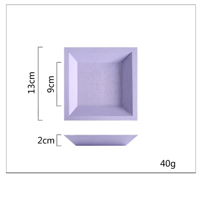 Purple 13cm Деревянный поднос для макарони ручной работы прямоугольные Инструменты для торта вечерние украшения духи/макияж/Ювелирная тарелка для хранения - Цвет: Purple 13cm