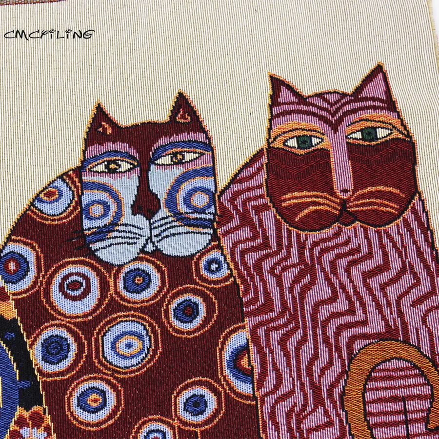 2 шт./лот ткань из полиэстера и хлопка с рисунком милого счастливого кота Ткань