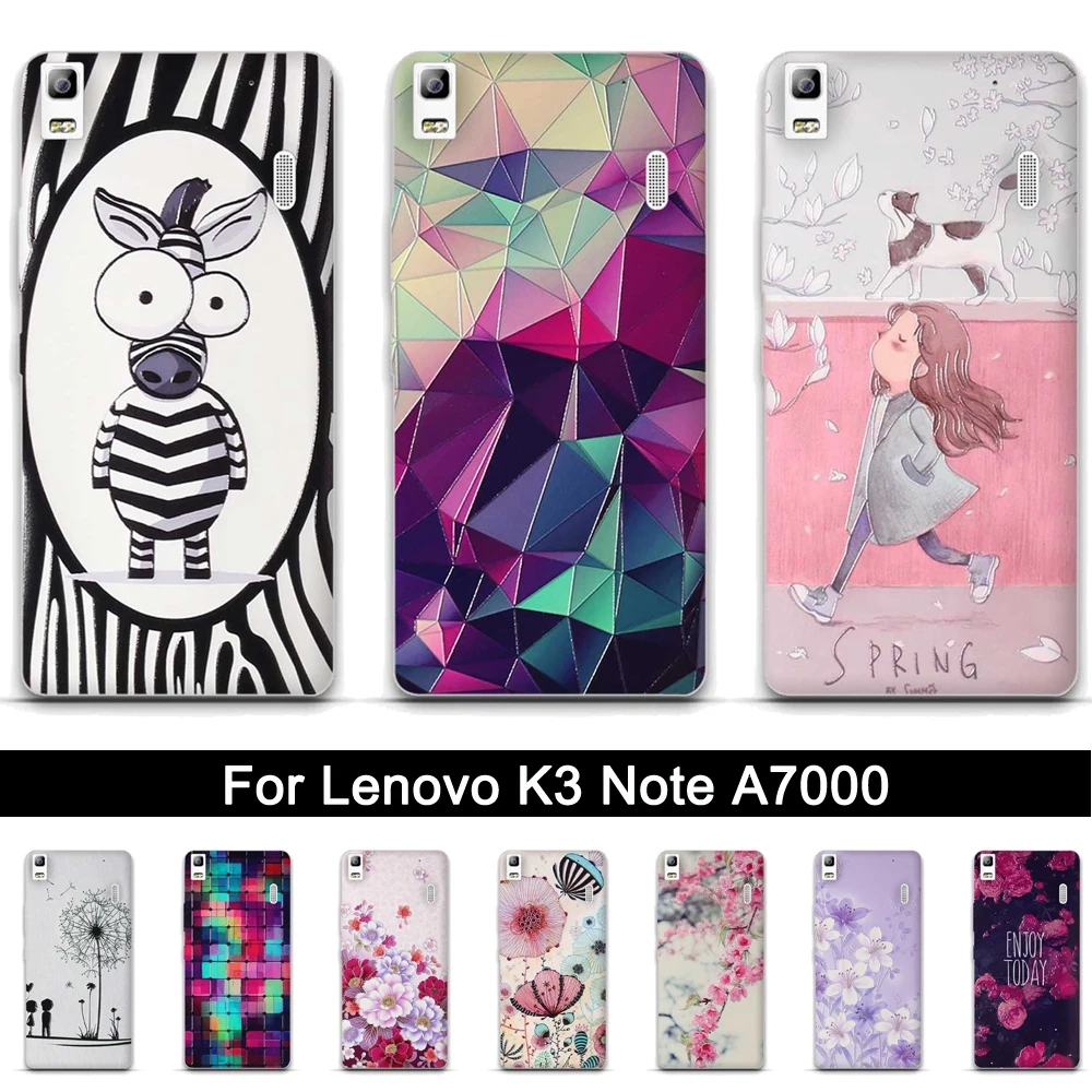 Мягкий чехол из ТПУ для Lenovo K3 Note A7000 5 &quotс принтом на задней панели телефона A 7000 3D