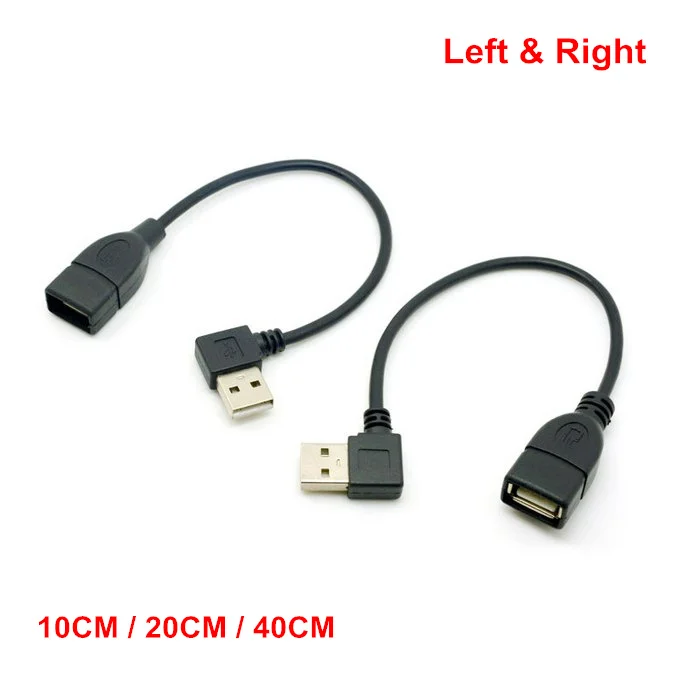 

Удлинительный кабель 90 градусов, левый и правый угол, разъем USB 2,0 A папа-USB мама, 10 см, 20 см, 40 см