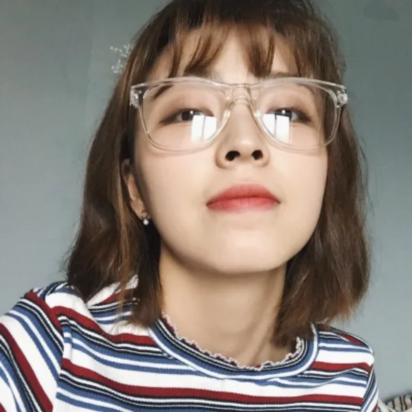 

Thin face frame retro all transparent white flat mirror hipster glasses for men and women