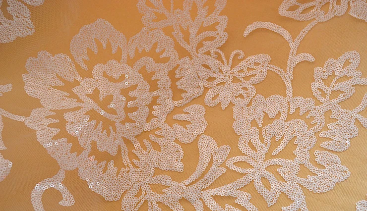 Кружевная Сетка с белыми пайетками 1 ярд Тюлевая сетчатая кружевная ткань 140 см