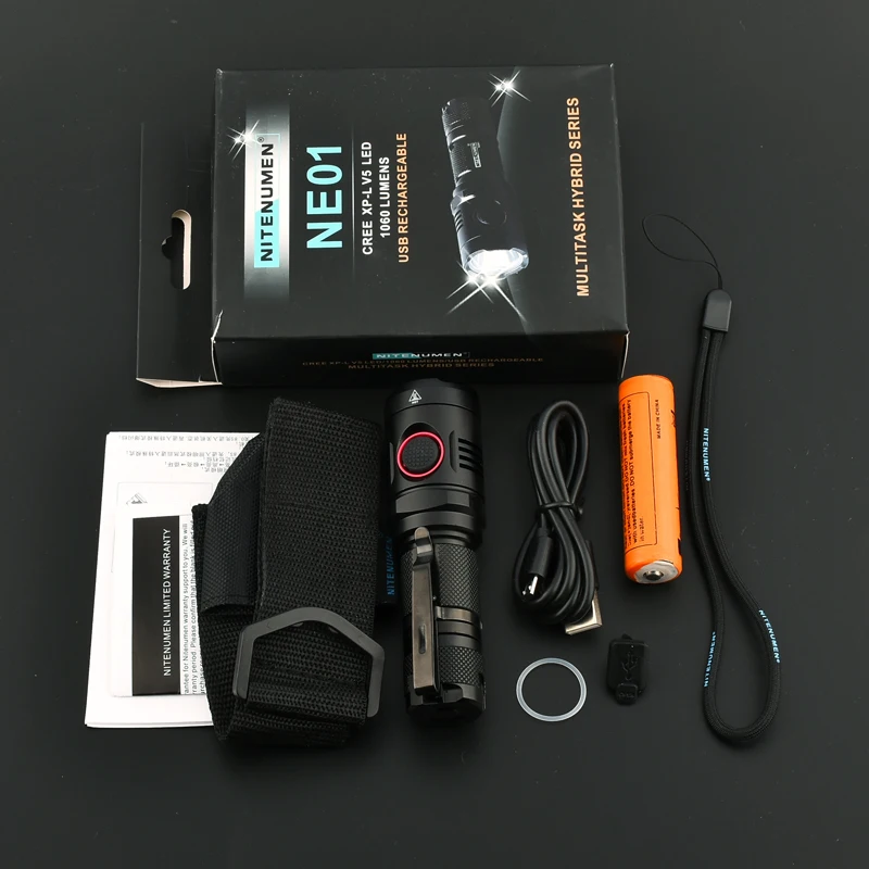NE01 XP L V5 1060LM перезаряжаемый EDC светодиодный фонарик 18650 фонарь с батареей|Фонарики